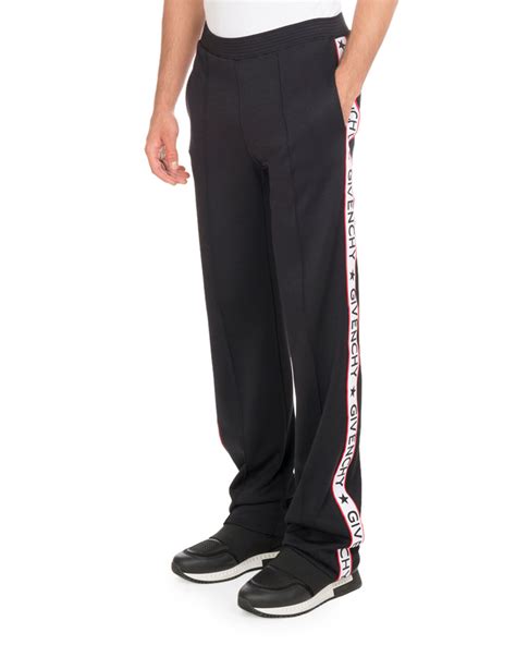 givenchy leather track pants|givenchy track pants logo print.